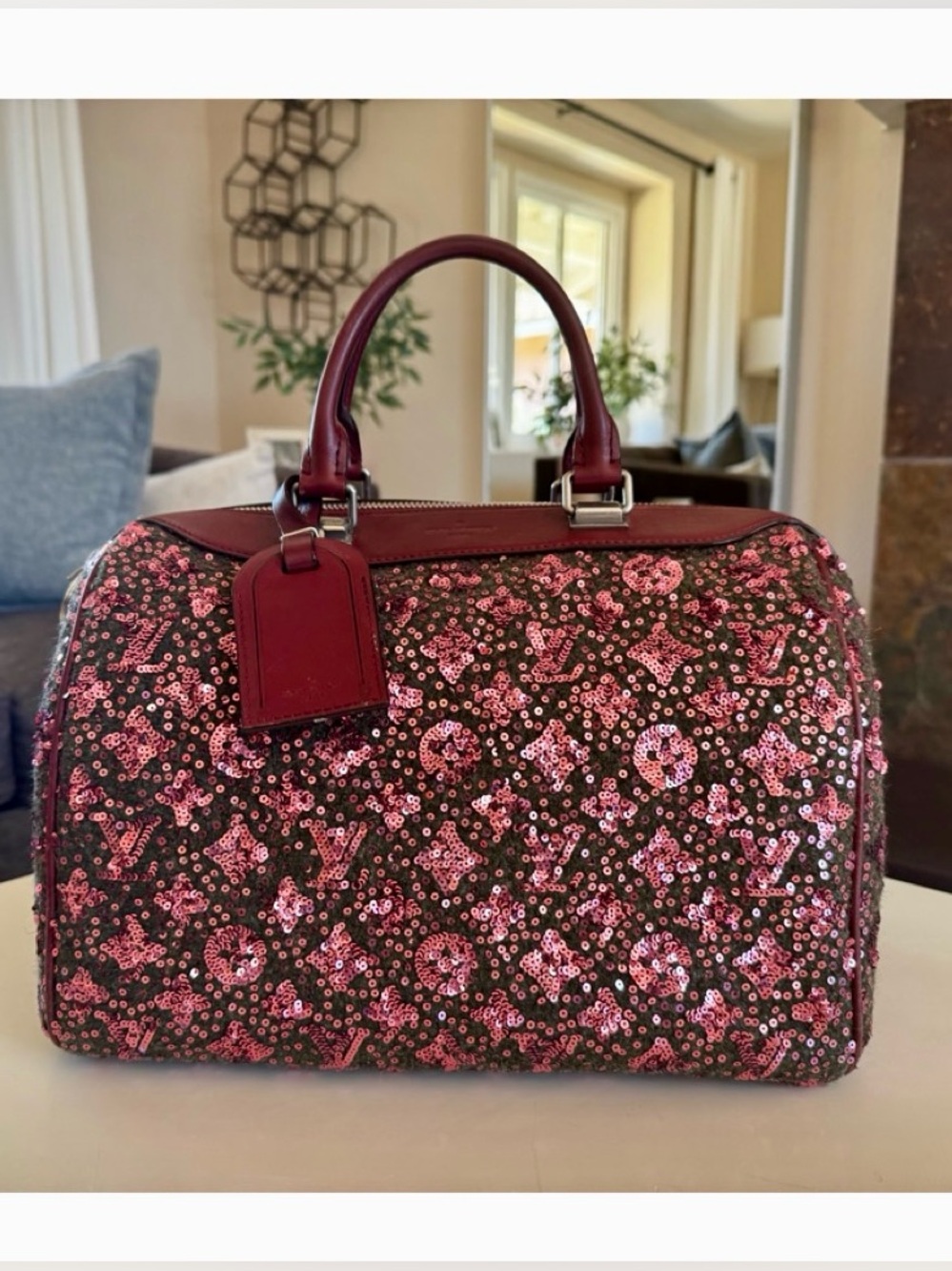 Louis Vuitton Burgundy Monogram Sunshine Express Speedy 30 Limited Edition